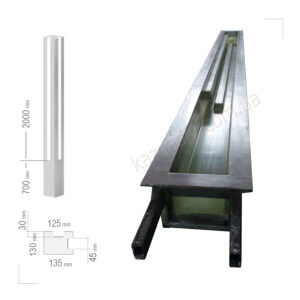 Форма Для углового столба  На 4 Секции, Сечение 130х130мм